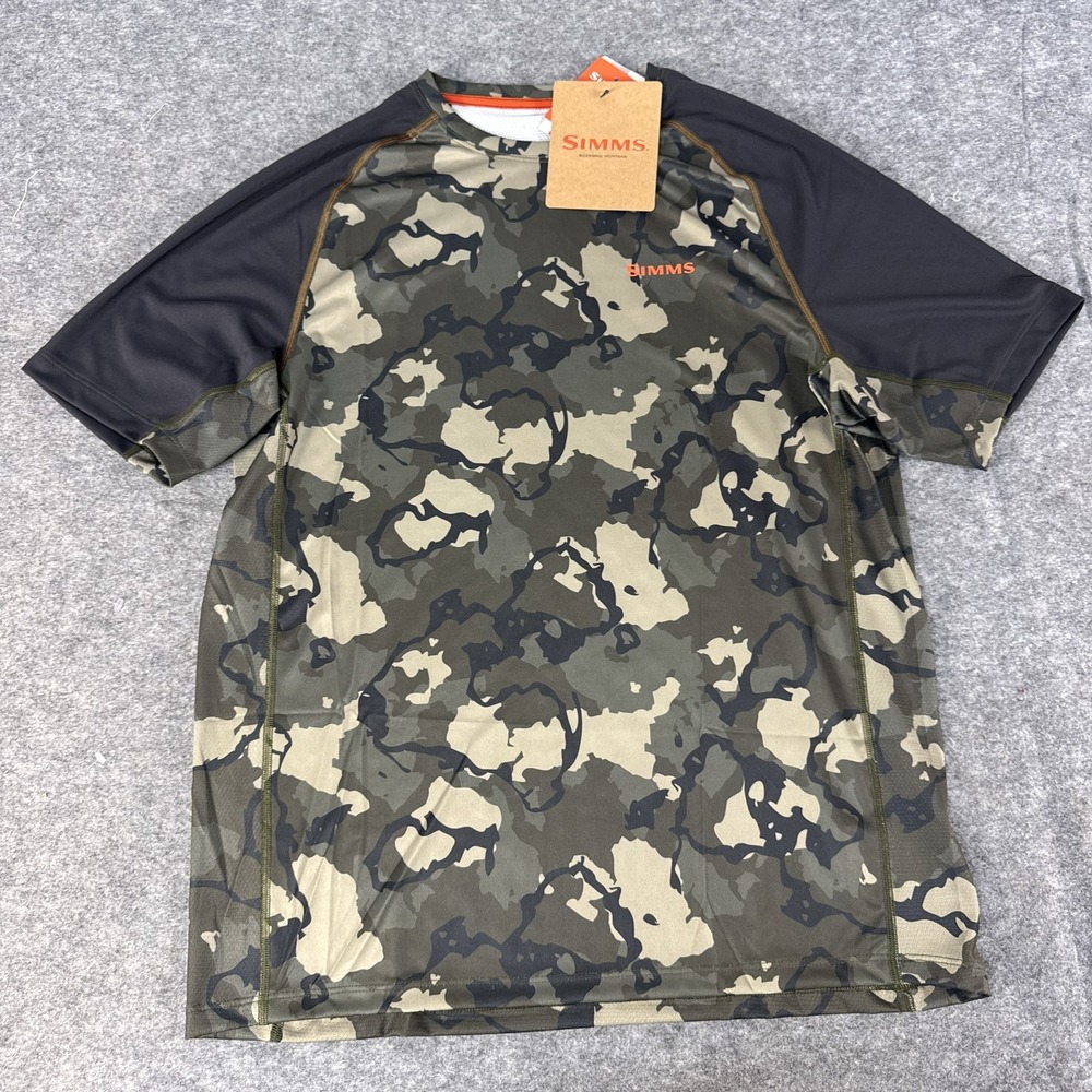 Simms Challenger Solar Shirt Mens Medium UPF 30+ Regiment Camo Olive Drab New